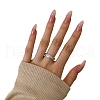 Rhodium Plated 925 Sterling Silver Micro Pave Cubic Zirconia Finger Rings for Women RJEW-K253-14MP-3