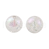 UV Plating Rainbow Iridescent Acrylic Crackl Beads PACR-C009-02D-2