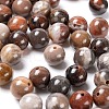 100Pcs 8mm Natural Petrified Wood Round Beads DIY-LS0002-04-4