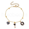 Brass Flat Oval Cable Chain Bracelets BJEW-JB11602-02-2