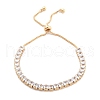 Brass Pave Clear Cubic Zirconia Square Box Chain Slider Bracelets BJEW-YWC0002-10B-G-1