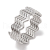 Non-Tarnish 304 Stainless Steel Wave Finger Rings for Women RJEW-G315-07C-P-1