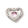 Rack Plating Brass Micro Pave Cubic Zirconia Charmts KK-P230-19P-02-2