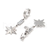 Star 304 Stainless Steel Dangle Earrings EJEW-L283-077P-2