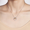 Elegant Stainless Steel Moissanite Ring Love You Pendant Necklaces for Women UI4384-5