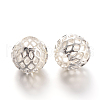 Hollow Round Brass Filigree Beads KK-L129-12S-01-1