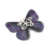 Butterfly Alloy Polyester Brooches for Backpack Clothes JEWB-M070-04PG-02-2