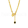 Alloy Pave Black Glass Oval Heart Pendant Necklaces with OT Toggle Clasps FS-WGED1AD-01-5