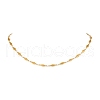 304 Stainless Steel Rhombus Link Chain Necklaces NJEW-JN05205-01-2