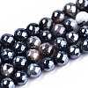 Electroplate Natural Fire Crackle Agate Beads Strands G-T131-54A-1