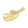 Rack Plating Brass Micro Pave Clear Cubic Zirconia Pendants KK-Z067-17G-2