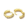 Brass Micro Pave Cubic Zirconia Hoop Earring EJEW-C088-04A-G-2