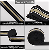 Gorgecraft 4.7 Yards Flat Polyester Striped Elastic Wide Band OCOR-GF0003-86B-6