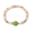 Tortoise Synthetic Turquoise with Natural Freshwater Shell Beads Stretch Bracelets for Men Women BJEW-JB11746-2
