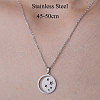 201 Stainless Steel Moon with Star Pendant Necklace NJEW-OY001-11-3