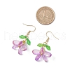 304 Stainless Steel Glass Dangle Earrings EJEW-MZ00433-03-3