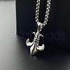Vintage Stainless Steel Men's Punk Fleur De Lis Pendant Necklaces OG3380-3