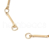 2Pcs 2 Colors 304 Stainless Steel Cuboid Bar Link Chain Bracelet Making AJEW-JB01319-3