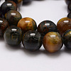 Natural Yellow Blue Tiger Eye Bead Strands X-G-P230-07-6mm-3