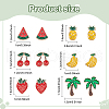 ANATTASOUL 6 Pair 6 Style Watermelon & Cherry & Banana & Tree Enamel Stud Earrings Set EJEW-AN0001-34-2