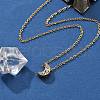 304 Stainless Steel Crystal Rhinestone Pendant Cable Chain Necklaces for Women NJEW-C062-01E-G-1