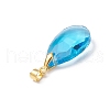Faceted Teardrop Glass Pendants PALLOY-JF03737-01-5