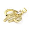 Rack Plating Brass Micro Pave Cubic Zirconia Pendants KK-C052-19A-G-2