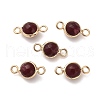 Natural Dyed Natural White Jade Faceted Round Links Connector Charms G-G175-01G-02-1
