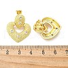 Brass Micro Pave Clear Cubic Zirconia Stud Earrings EJEW-P303-02C-G-5