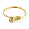 Brass Micro Pave Clear Cubic Zirconia Hinged Bangles BJEW-S168-03G-2