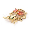 Rack Plating Brass Micro Pave Colorful Cubic Zirconia Pendants X-ZIRC-C039-03G-3