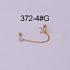 Brass Clear Cubic Zirconia Cartilage Earrings with Tassel Chain WGFB250-10-1