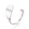 304 Stainless Steel Cuff Rings Components STAS-N113-05P-1
