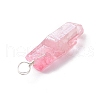 Electroplated Natural Quartz Crystal Pendants PALLOY-JF02533-02-5