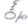 Unisex 304 Stainless Steel Cable Chain Bracelets BJEW-P245-39P-3
