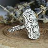 Retro Brass & Cubic Zirconia Finger Rings FS-WGF6FC6-05-3