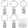 HOBBIESAY 5Pcs 5 Styles Zinc Alloy Pendants Keychians FIND-HY0004-10-1