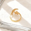Star Moon 304 Stainless Steel Cuff Rings for Women RJEW-U039-02G-3