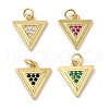 Rack Plating Brass Micro Pave Cubic Zirconia Pendants KK-P241-21G-1