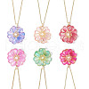 6Pcs 6 Colors Glass Pendant Necklaces NJEW-MZ00113-2