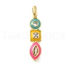 Brass Micro Pave Cubic Zirconia Pendants KK-A245-04G-1