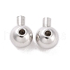 Rhodium Plated 925 Sterling Silver Stopper Beads STER-D035-02P-2