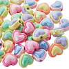 SUPERFINDINGS 60Pcs 5 Colors Opaque Acrylic Beads OACR-FH0001-058-1
