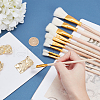 Gorgecraft 9pcs 9 style Wooden Paint Brush AJEW-GF0003-51-3