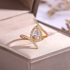 925 Sterling Silver Micro Pave Cubic Zirconia Finger Rings for Women KY4653-2-3
