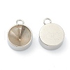 Tarnish Resistant 202 Stainless Steel Pendant Rhinestone Settings STAS-F266-21E-P-2