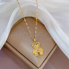 Brass with Rhinestone Bear Pendant Necklaces NJEW-Z026-03C-1