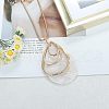 Teardrop Alloy with Acrylic Pendant Necklace & Hoop Earring & Cuff Bangle FS-WG301DC-01-4