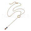 Natural & Synthetic Mixed Gemstone Rondelle Lariat Necklaces NJEW-JN04640-4