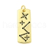 Real 18K Gold Plated Brass Micro Pave Cubic Zirconia Pendants KK-R159-06B-G-1